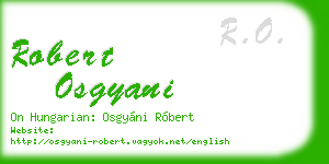 robert osgyani business card