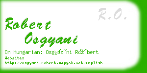 robert osgyani business card